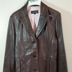 Chocolate Brown Couture by j. Park ,Large, Soft Lamb Leather 3/4 Jacket